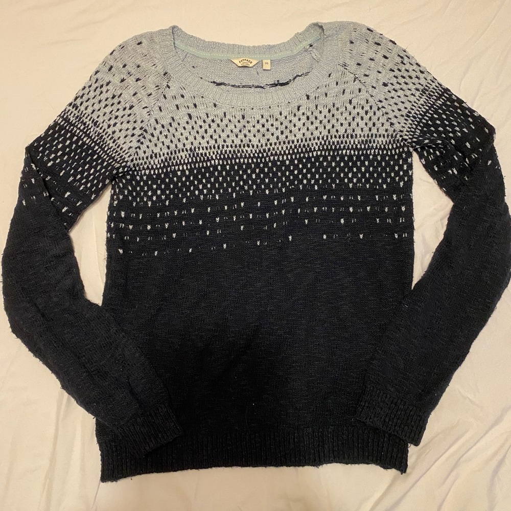 Blue patterned sweater